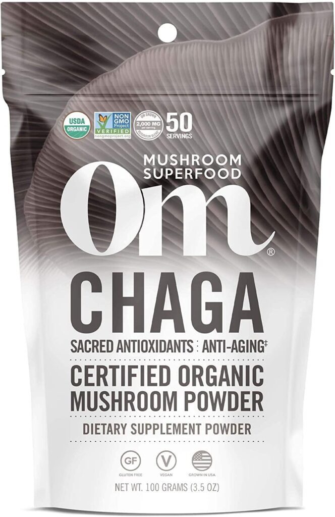 Om Mushroom Superfood Chaga Organic Mushroom Powder