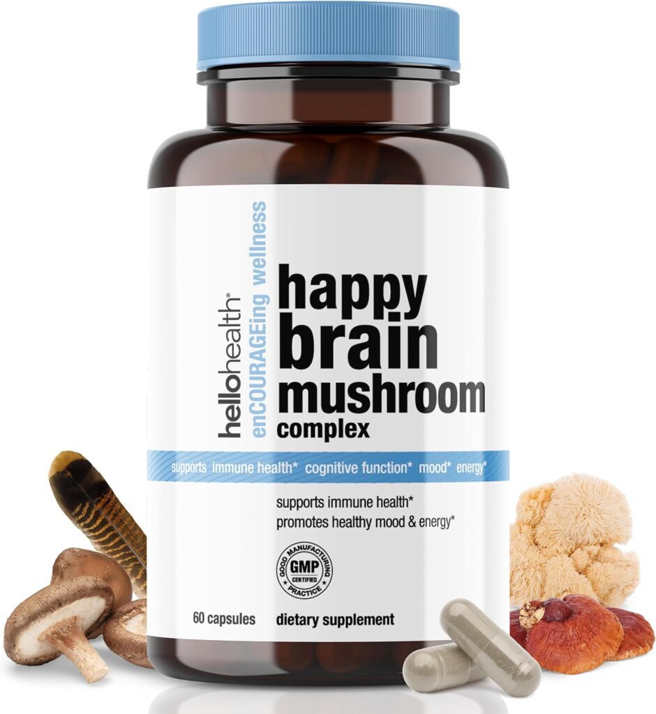 Happy Brain Mushroom Complex Nootropics Brain Support Supplement