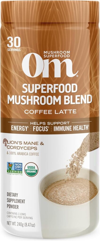 Om Mushroom Superfood Coffee Latte Blend Mushroom Powder
