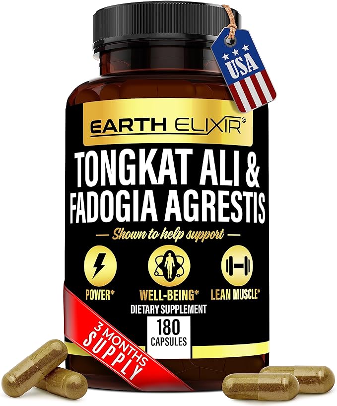 Earth Elixir Fadogia Agrestis 600mg and Tongkat Ali 500mg Supplements