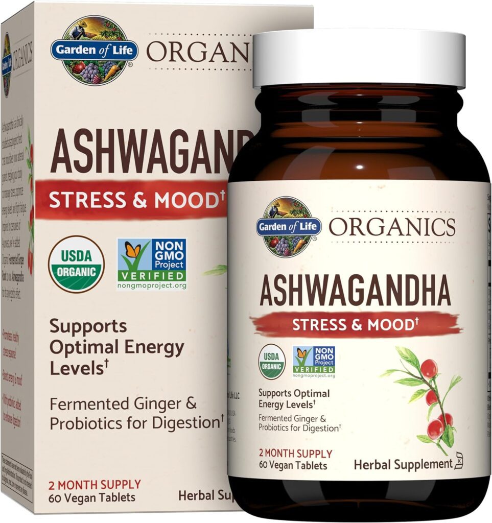 Garden of Life Organics Ashwagandha Stress, Mood & Energy Support Supplement