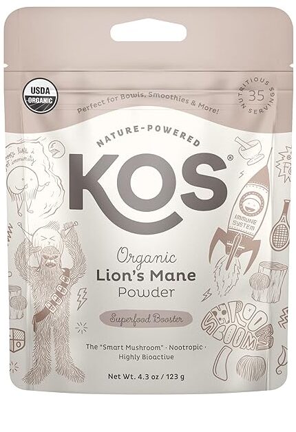 KOS Organic Lion's Mane Powder - Natural Nootropic Superfood to Support Focus