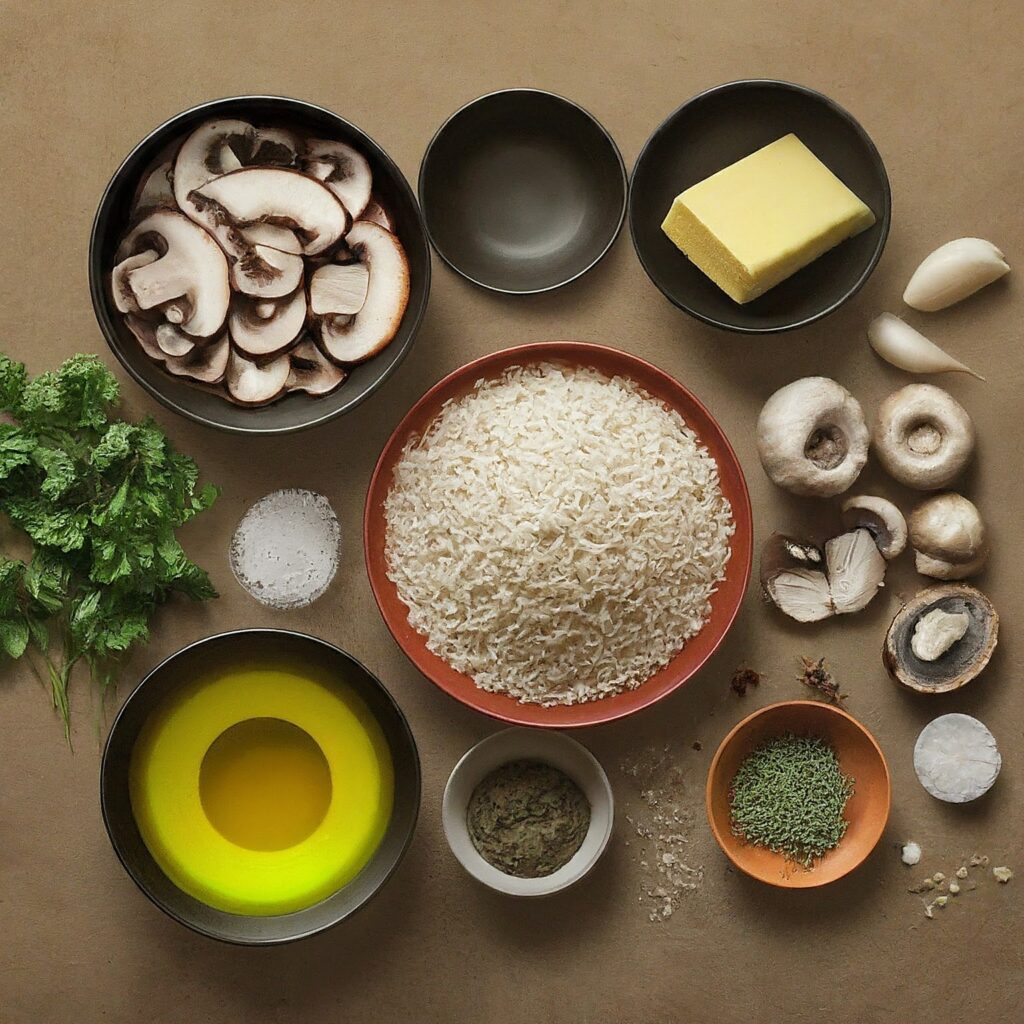 Ingredients for Mushroom Rice
